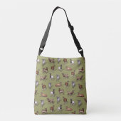 Kleine geit op groen - Geitenherd Pattern Crossbody Tas (Achterkant)