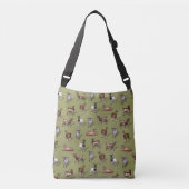 Kleine geit op groen - Geitenherd Pattern Crossbody Tas (Voorkant)