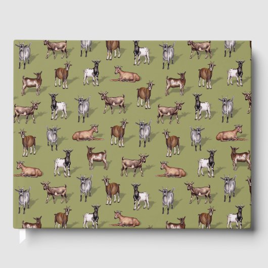 Kleine geit op groen - Geitenherd Pattern Gastenboek (Voorkant)