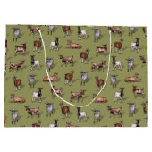 Kleine geit op groen - Geitenherd Pattern Groot Cadeauzakje (Achterkant)