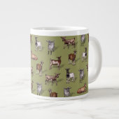 Kleine geit op groen - Geitenherd Pattern Grote Koffiekop (Voorkant rechts)