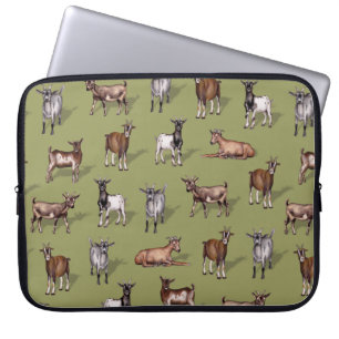 Kleine geit op groen - Geitenherd Pattern Laptop Sleeve