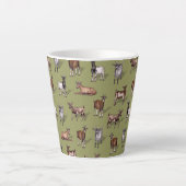 Kleine geit op groen - Geitenherd Pattern Latte Mok (Voorkant)