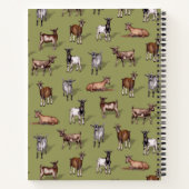 Kleine geit op groen - Geitenherd Pattern Notitieboek (Achterkant)