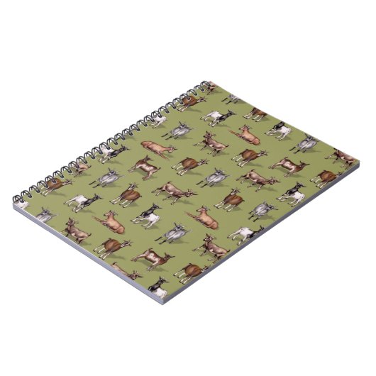 Kleine geit op groen - Geitenherd Pattern Notitieboek (Linkerzijde)