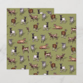 Kleine geit op groen - Geitenherd Pattern Notitiekaartje (Voorkant / Achterkant)