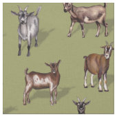 Kleine geit op groen - Geitenherd Pattern Stof (Close Up)