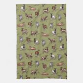 Kleine geit op groen - Geitenherd Pattern Theedoek (Verticaal)