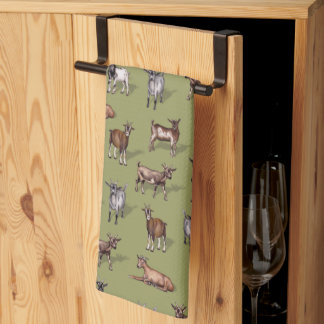 Kleine geit op groen - Geitenherd Pattern Theedoek