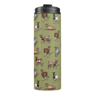 Kleine geit op groen - Geitenherd Pattern Thermosbeker