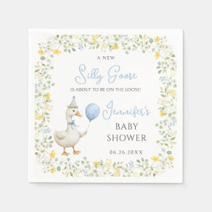 Kleine Gekke Gans op de Losse Baby Boy Shower Servet
