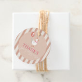 Kleine Gekke Gans Roze Ballon Meisje 1e Verjaardag Bedankjes Labels (In situ)