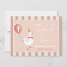 Kleine Gekke Gans Roze Ballon Meisje 1e Verjaardag