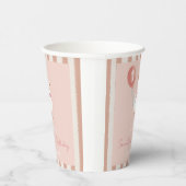 Kleine Gekke Gans Roze Ballon Meisje 1e Verjaardag Papieren Bekers (Rechts)