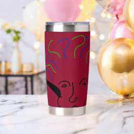 Kleine gekke wetenschapper geïsoleerde drinkbeker