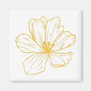 Kleine gele bloem - Kook Art Magneet