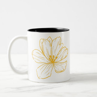 Kleine gele bloem - Kook Art Tweekleurige Koffiemok