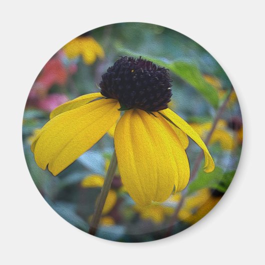 Kleine gele bloem magneet (Voorkant)