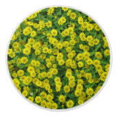  kleine gele bloemen keramische knop (Voorkant)