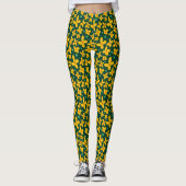 Kleine gele bloemen leggings (Voorkant)