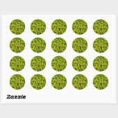kleine gele bloemen ronde sticker (Vel)