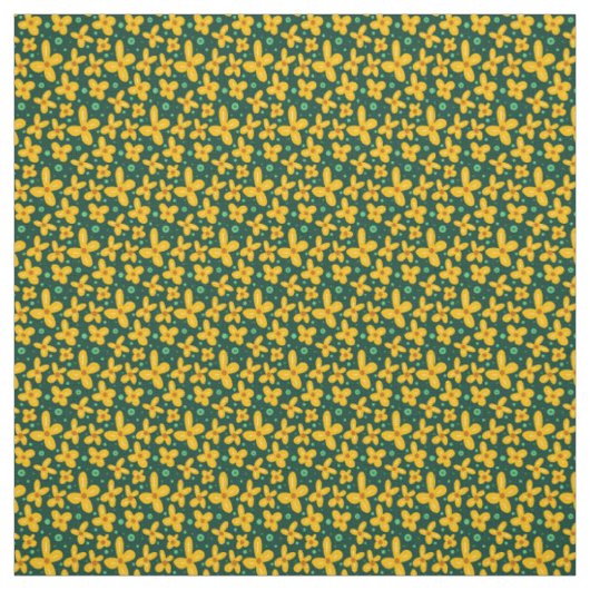 Kleine gele bloemen stof (Swatch)