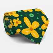 Kleine gele bloemen stropdas (Opgerold)