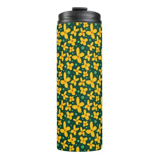 Kleine gele bloemen thermosbeker (Voorkant)