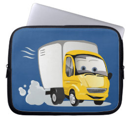 Kleine gele Cartoon Vrachtwagen voor kinderen! Laptop Sleeve