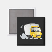 Kleine gele Cartoon Vrachtwagen voor kinderen! Magneet (Voorkant / Achterkant)