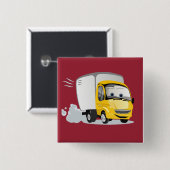 Kleine gele Cartoon Vrachtwagen voor kinderen! Vierkante Button 5,1 Cm (Voorkant /achterkant)