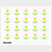 Kleine Gele Eend Bedankt Ronde Sticker (Vel)