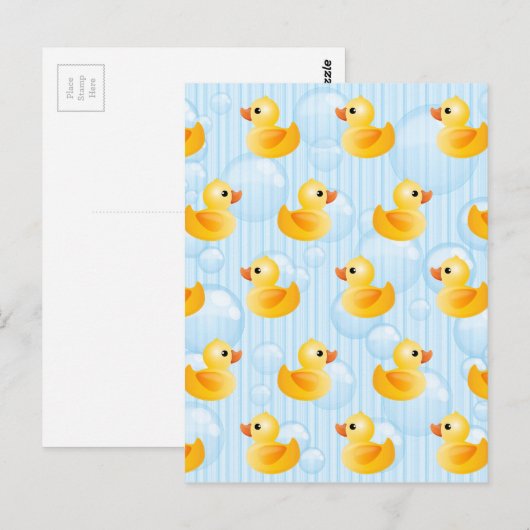 Kleine gele eenden briefkaart (Voorkant / Achterkant)