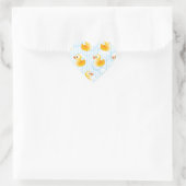 Kleine gele eenden hart sticker (Tas)