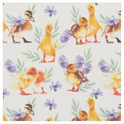 Kleine gele eenden stof (Close Up)