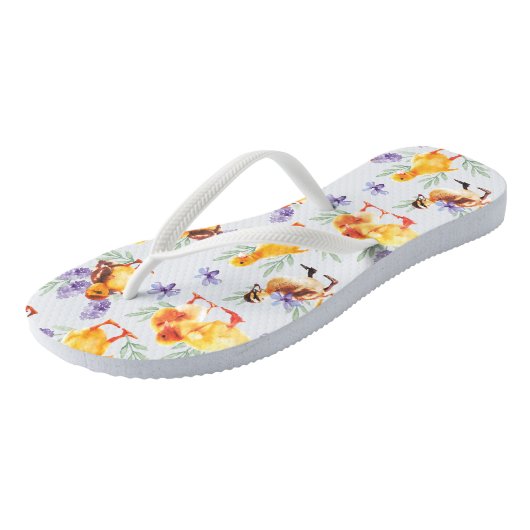 Kleine gele eenden teenslippers (Schuin)