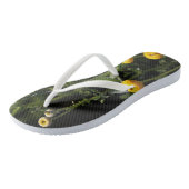 Kleine gele en witte bloemen Flip Flops (Schuin)
