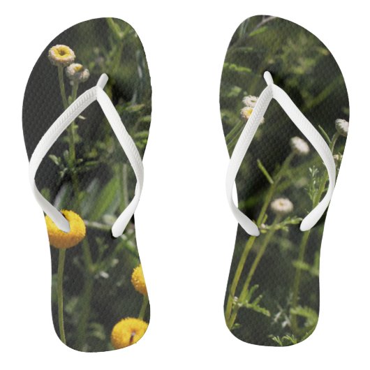 Kleine gele en witte bloemen Flip Flops (Voetbed)