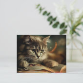 Kleine gele kat briefkaart (Staand voorkant)