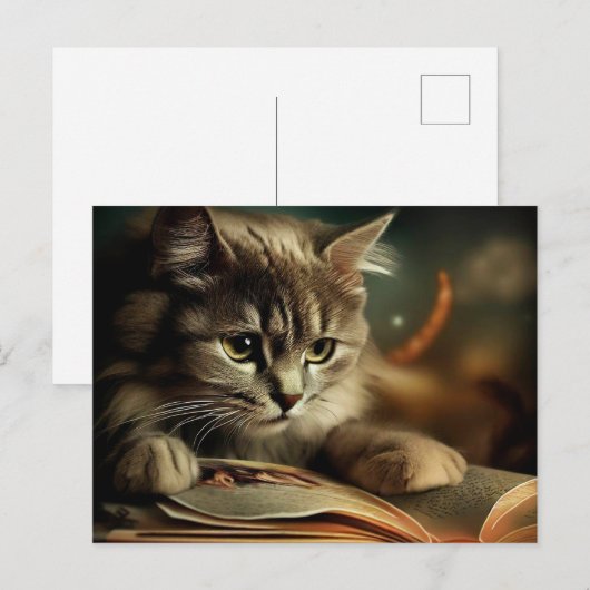 Kleine gele kat briefkaart (Voorkant / Achterkant)