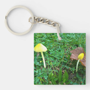Kleine gele paddenstoelen sleutelhanger