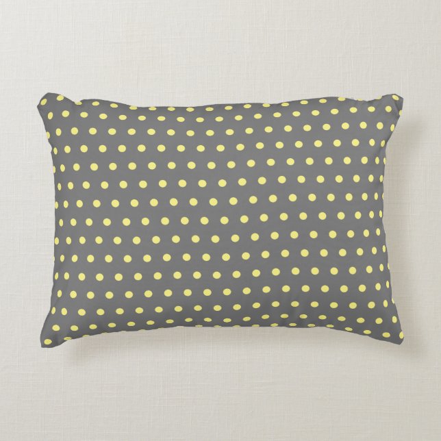 Kleine gele poka Dots Gray Gray Custom Cute Accent Kussen (Voorkant)