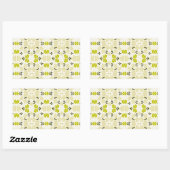 Kleine gele rozen rechthoekige sticker (Vel)
