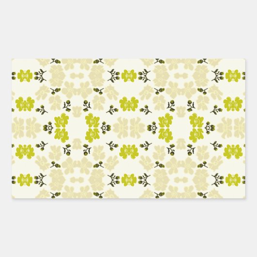 Kleine gele rozen rechthoekige sticker (Voorkant)