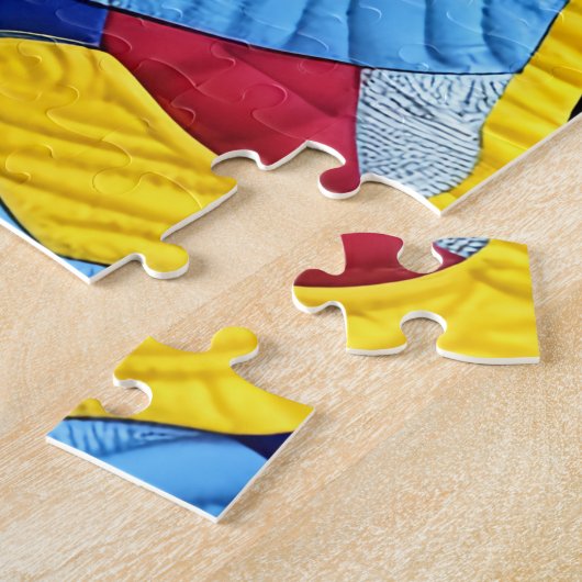 Kleine gele Teddy Bear Quilt like Design Legpuzzel (Zijkant)