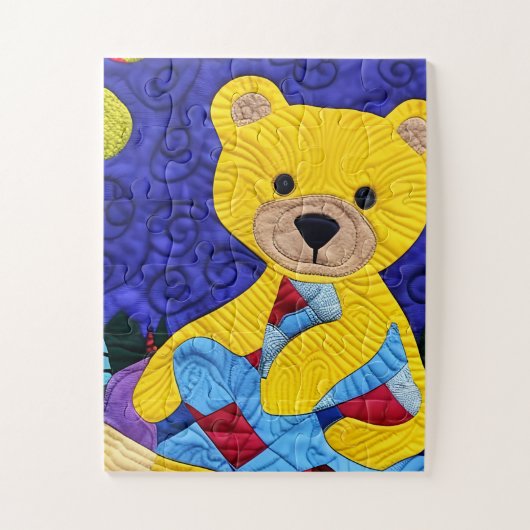 Kleine gele Teddy Bear Quilt like Design Legpuzzel (Verticaal)