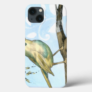 Kleine gele vogel die op een Tak omhoog kijkt iPhone 13 Hoesje