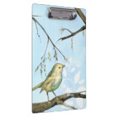 Kleine gele vogel die op een Tak wordt uitgevoerd Klembord (Rechts)