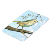 Kleine gele vogel die op een Tak wordt uitgevoerd  Magneet (Linkerzijde)