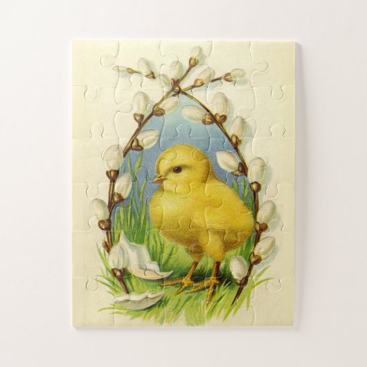 Kleine gele vogel Kindermond Legpuzzel (Verticaal)